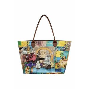 Geanta shopper cu imprimeu grafic imagine