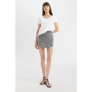 Fusta-pantalon cu talie inalta si fermoar imagine