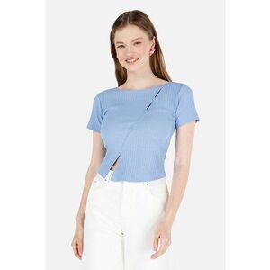 Tricou striat cu nasturi decorativi imagine