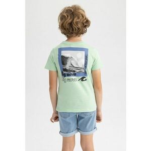 Tricou din bumbac cu decolteu la baza gatului imagine