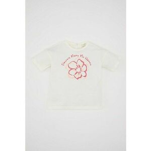 Tricou de bumbac cu model floral imagine