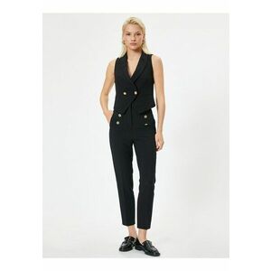 Pantaloni crop cu croiala conica imagine