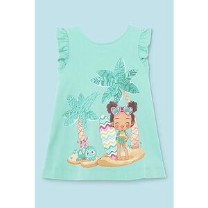 Rochie fara maneci cu imprimeu grafic imagine