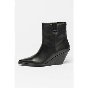 Botine wedge de piele imagine