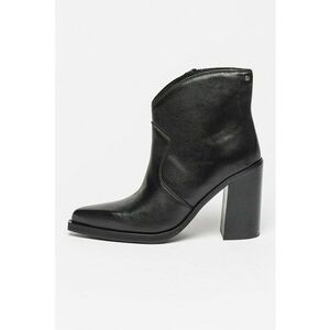 Botine de piele cu toc masiv imagine