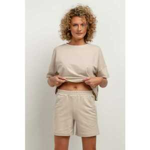 Pantaloni scurti cu buzunare T385 bej deschis imagine
