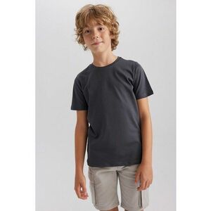 Tricou de bumbac cu decolteu la baza gatului imagine