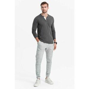 Bluza din bumbac cu fenta cu nasturi imagine