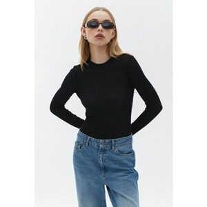 Bluza din amestec de modal cu decolteu la baza gatului imagine