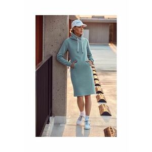 Rochie dama - midi cu guler - Poliester - Albastru imagine