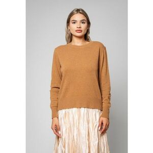 Pulover din mix de lana si casmir Brown 13843 imagine