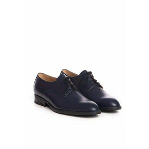 Pantofi barbati model 001 piele naturala box bleumarin imagine