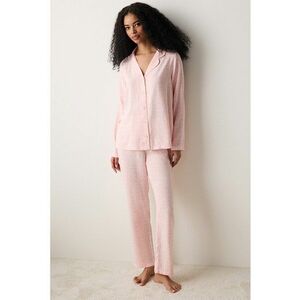 Pijama lunga cu revere decupate imagine