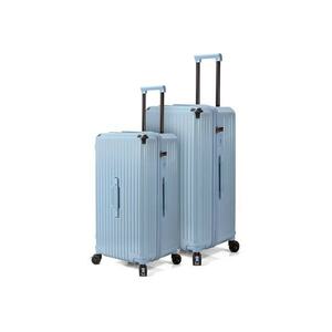 Set trolere BZ 5790 - ABS - 4 roti cu sistem de franare - cifru TSA - 2 piese - albastru deschis imagine