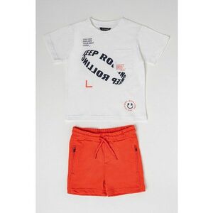 Set de tricou cu imprimeu si pantaloni scurti - 2 piese imagine