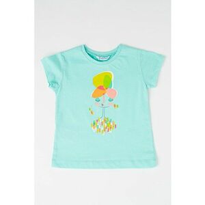 Tricou de bumbac cu decolteu la baza gatului imagine