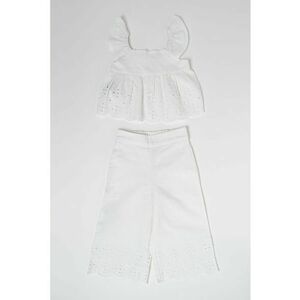 Set de top si pantaloni cu detalii perforate imagine