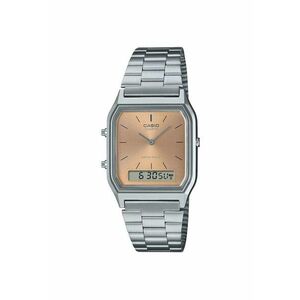 Ceas unisex - Portocaliu/Argintiu - Quartz - Rezistent la apa 3 ATM imagine