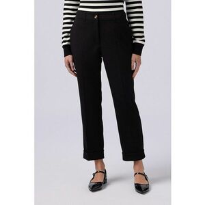 Pantaloni crop drepti cu mansete plisate imagine