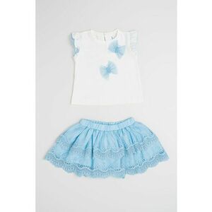 Set de tricou cu broderie si fusta imagine