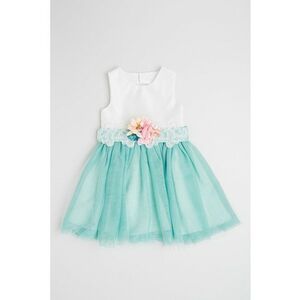 Rochie evzata cu tul si detaliu floral imagine