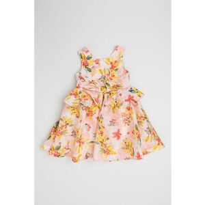 Rochie cu model floral si funda imagine