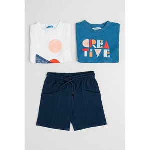 Set de tricou si pantaloni scurti cu buzunare oblice imagine