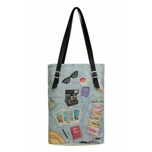 Geanta shopper cu imprimeu - Albastru imagine