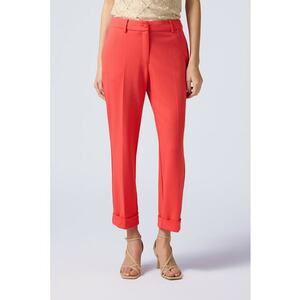 Pantaloni crop cu croiala conica imagine