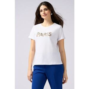 Tricou de bumbac cu text cu margele imagine