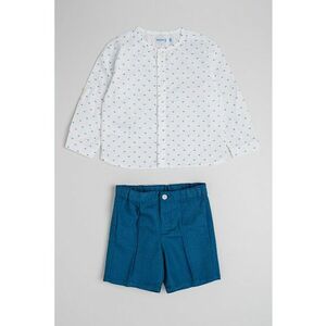Set de pantaloni scurti si camasa de bumbac cu dungi - 2 piese imagine
