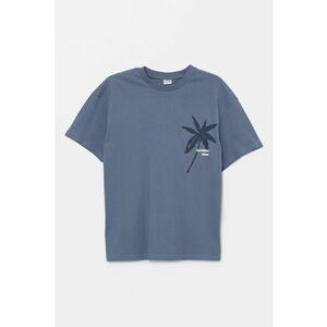 Tricou cu decolteu la baza gatului si imprimeu grafic imagine