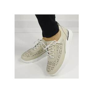 Sneakersi bej din piele naturala 5108 M7 16462 imagine