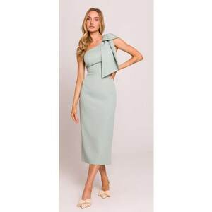 Rochie pe un umar cu funda decorativa - imagine