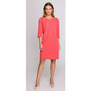 Rochie cu decupaj in forma de lacrima la decolteu - Roz - imagine