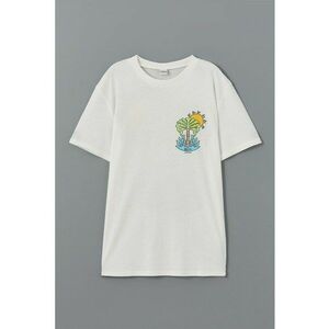 Tricou de bumbac cu imprimeu grafic pe spate imagine