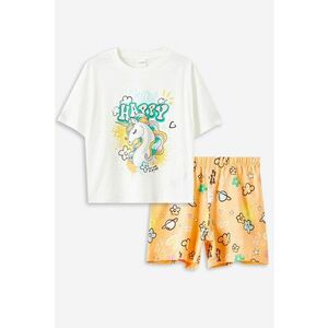 Pijama scurta cu imprimeu unicorn frontal imagine