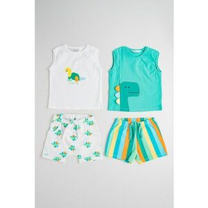 Set de tricou cu imprimeu si pantaloni scurti - 2 Piese imagine