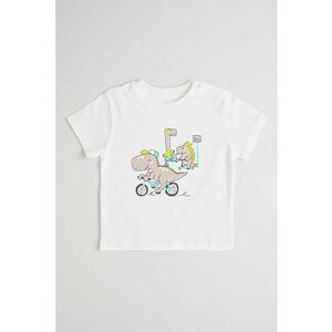 Tricou cu decolteu la baza gatului si imprimeu grafic imagine