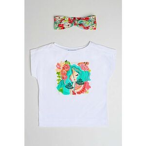 Set de bentita si tricou cu imprimeu grafic - 2 piese imagine