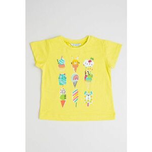 Tricou cu decolteu la baza gatului si imprimeu grafic imagine