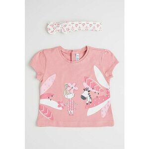 Set de bentita si tricou cu imprimeu - 2 piese imagine