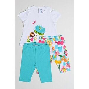 Set de tricou cu imprimeu si colanti - 3 piese imagine