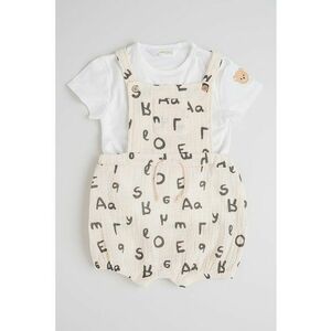 Set de salopeta cu model si tricou - 2 piese imagine