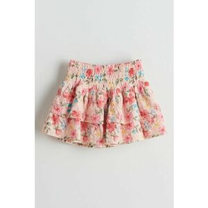 Fusta evazata cu model floral si talie elastica imagine