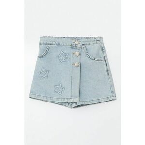 Fusta-pantalon uni din denim imagine