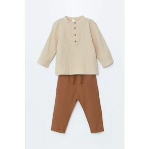 Set de pantaloni cu snur de ajustare si bluza din amestec de in imagine