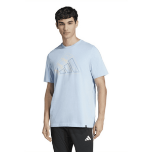 Tricou cu decolteu la baza gatului si imprimeu monograma imagine
