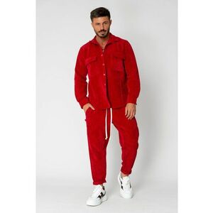 Set Camasa si Pantalon Lung din reiat Dark Red 15248 imagine