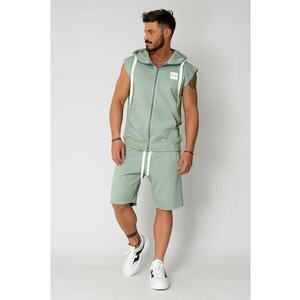 Set Malibu Hanorac fara maneci cu fermoar si pantalon scurt Light Olive 15593 imagine